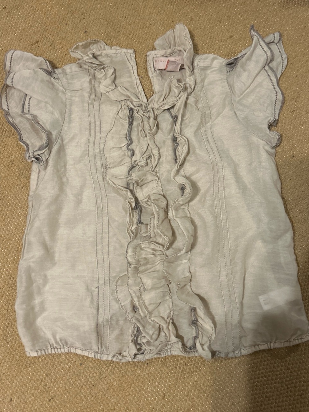 Stella McCartney Light Gray Ruffled Toddler Top
